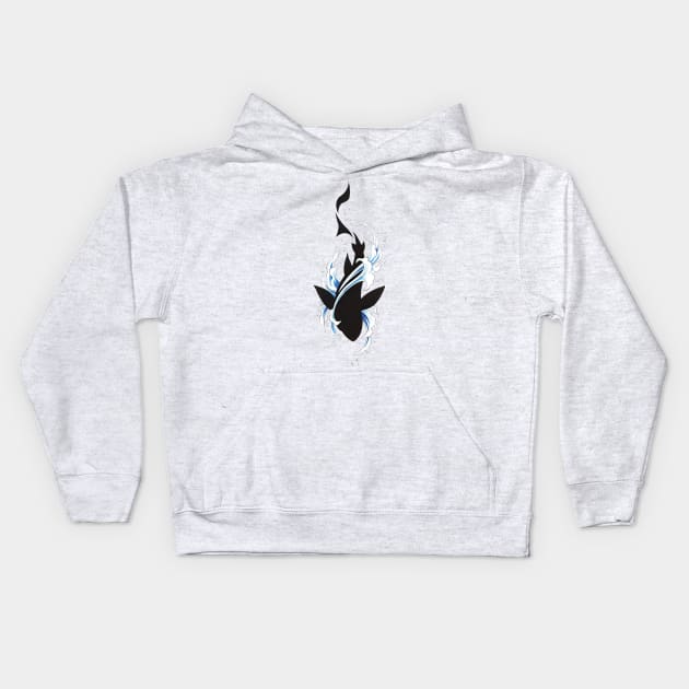 Shark's Brilliance: Silhouette of a Shark with Glimmers of the Sea Kids Hoodie by ConnectingtoNature